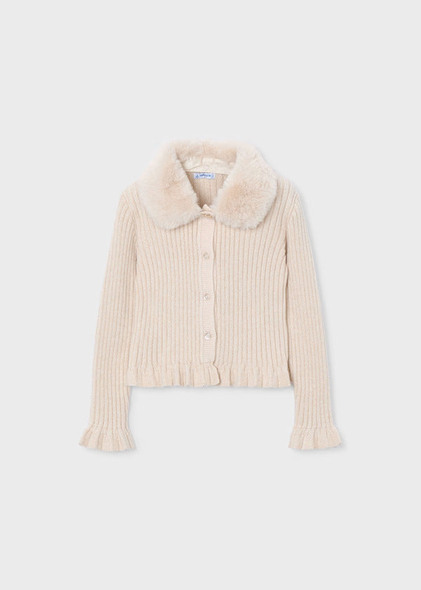 Mayoral Girls Cardigan With Faux Fur   4311-20   Arena Vig