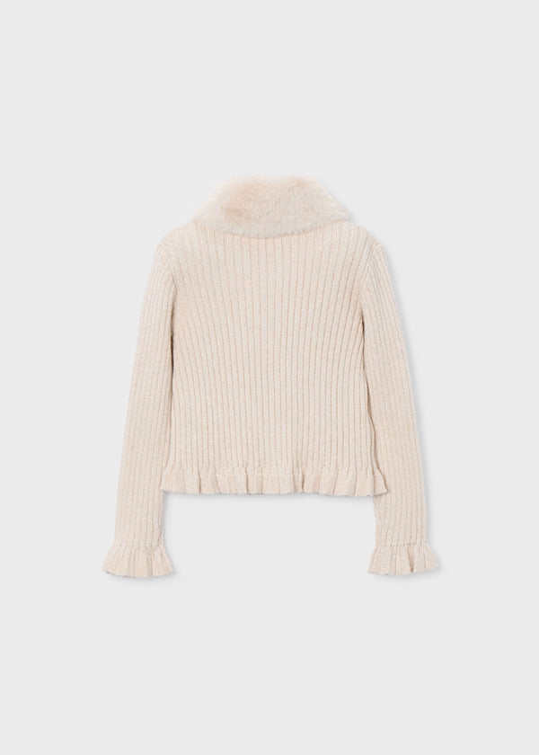 Mayoral Girls Cardigan With Faux Fur   4311-20   Arena Vig