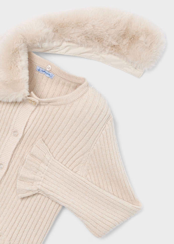 Mayoral Girls Cardigan With Faux Fur   4311-20   Arena Vig
