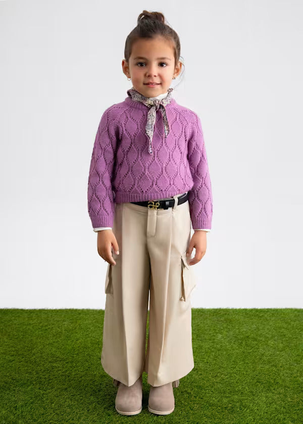 Abel & Lula Girls Cargo Style Culotte With Belt   5725-1  Mazapan