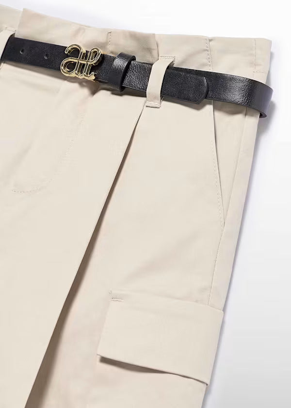 Abel & Lula Girls Cargo Style Culotte With Belt   5725-1  Mazapan