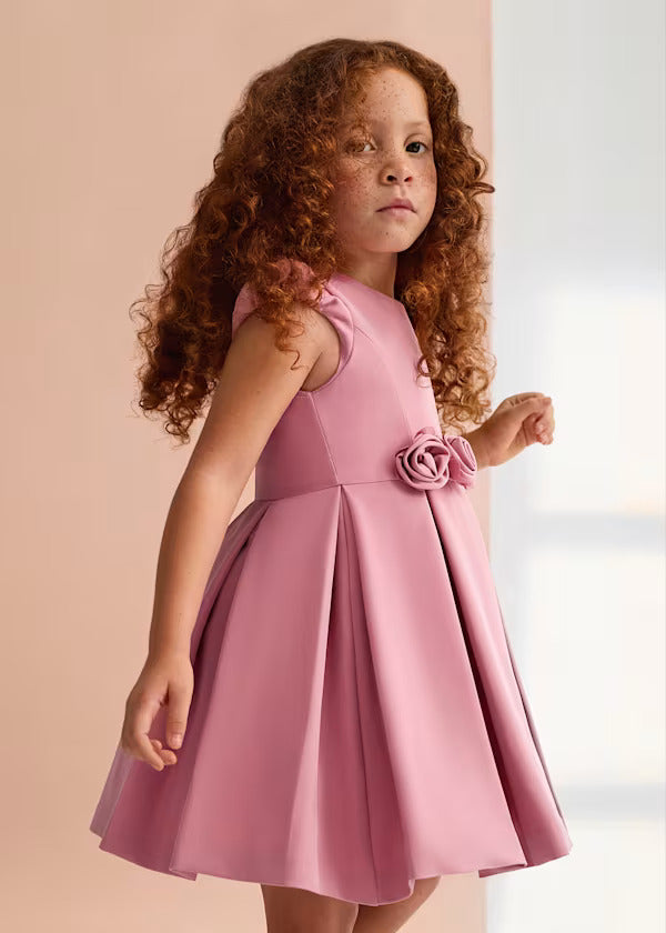 Abel & Lula Girls Dress With Floral Detail   5031-60    Orquidea
