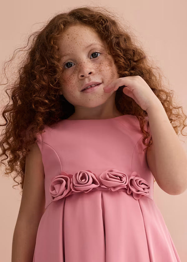 Abel & Lula Girls Dress With Floral Detail   5031-60    Orquidea