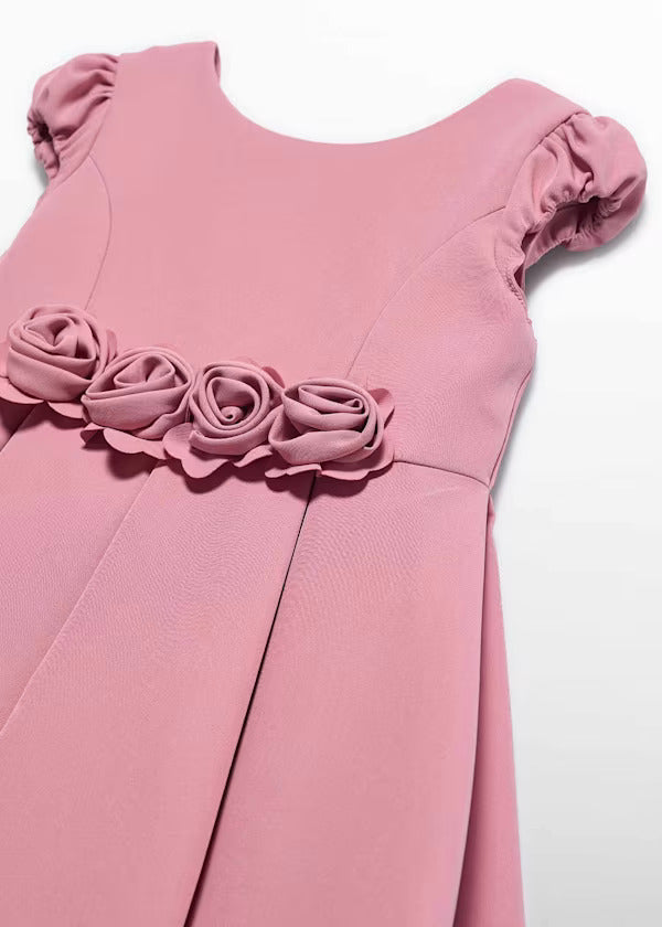 Abel & Lula Girls Dress With Floral Detail   5031-60    Orquidea