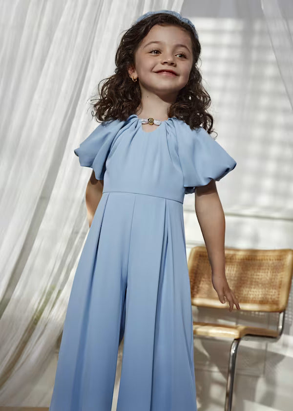 Abel & Lula Girls Crepe Jumpsuit   5275-77   Celeste