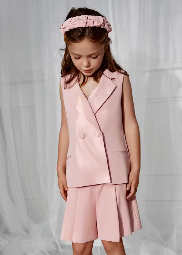 Abel & Lula Girls 2 Pce. Vest & Short Set    5287-40   Rosa