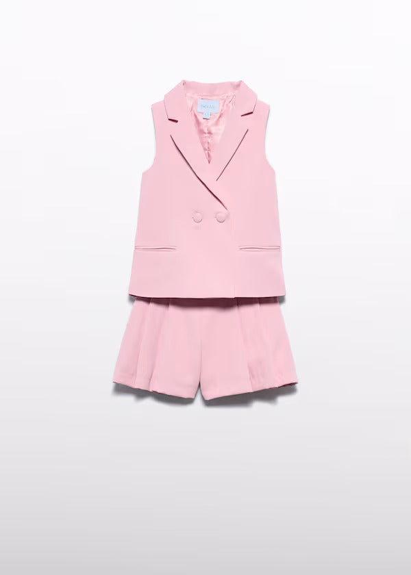 Abel & Lula Girls 2 Pce. Vest & Short Set    5287-40   Rosa