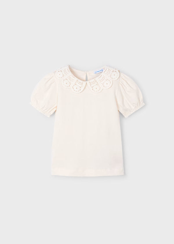 Mayoral Girls Shirt Sleeve Tee   3055-19   Hueso