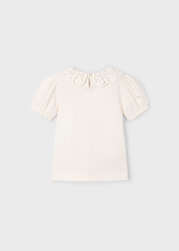 Mayoral Girls Shirt Sleeve Tee   3055-19   Hueso