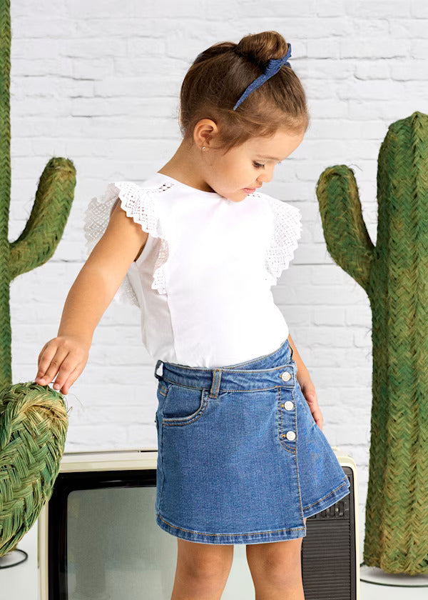 Mayoral Girls Denim Skirt   3902-17   Medio