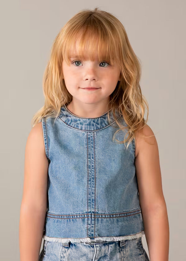 Mayoral Girls Denim Top   3030-54   Claro