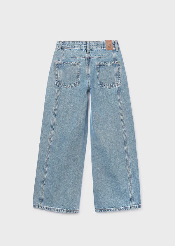 Mayoral Girls Denim Wide Leg Pants   6552-15   Medio