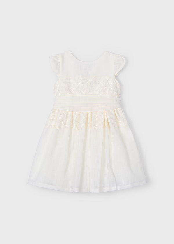 Mayoral Girls Dress With Lace Detail  3911-51  Crudo
