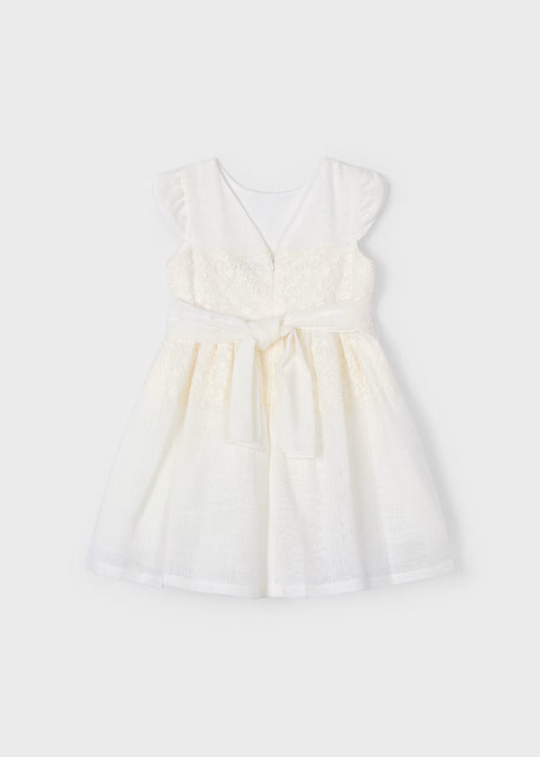 Mayoral Girls Dress With Lace Detail  3911-51  Crudo