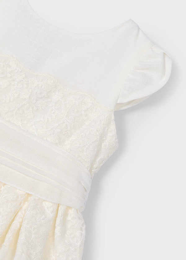 Mayoral Girls Dress With Lace Detail  3911-51  Crudo