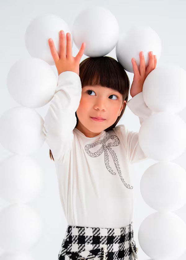 Abel & Lula Girls Long Sleeve Tee   5608-3   Crema