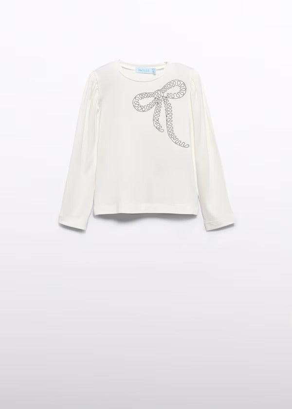 Abel & Lula Girls Long Sleeve Tee   5608-3   Crema