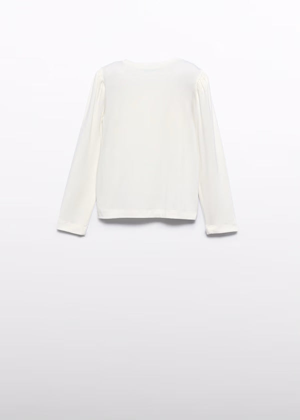 Abel & Lula Girls Long Sleeve Tee   5608-3   Crema