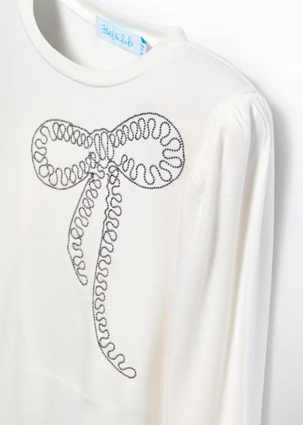 Abel & Lula Girls Long Sleeve Tee   5608-3   Crema