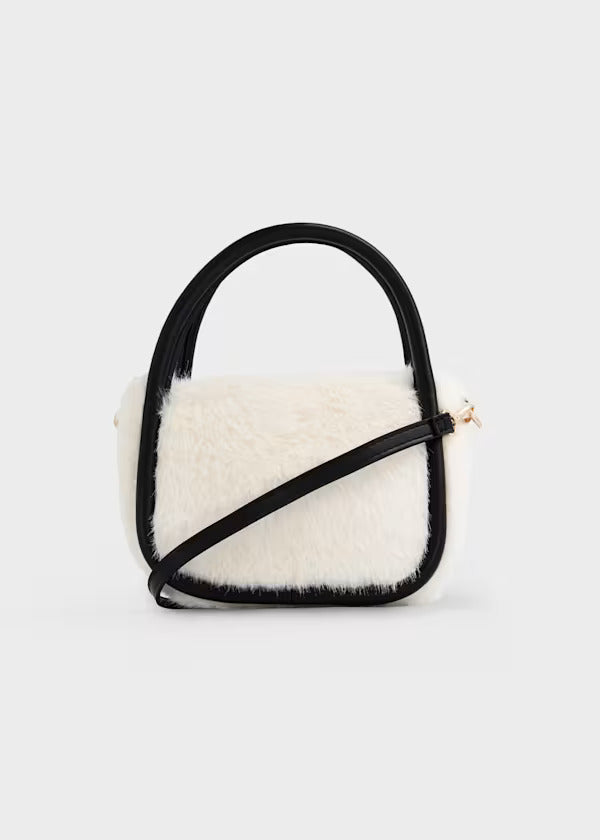 Mayoral Girls Faux Fur Purse   10320-17   Soja-Negro