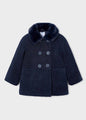 Mayoral Girls Coat With Faux Fur Collar   4438-45   Marino
