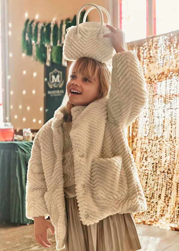 Mayoral Girls Faux Fur Coat   4441-54  Arena **