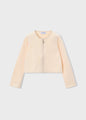 Mayoral Girls Faux Fur Knit Cardigan   4310-77   Almendra