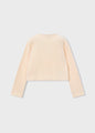 Mayoral Girls Faux Fur Knit Cardigan   4310-77   Almendra