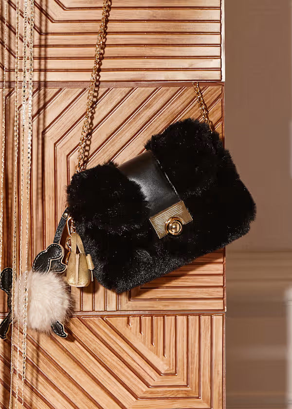 Abel & Lula Girls Faux Fur Handbag   5931-96   Black