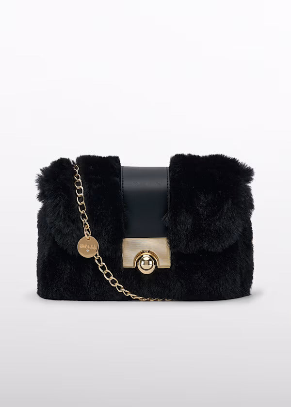 Abel & Lula Girls Faux Fur Handbag   5931-96   Black