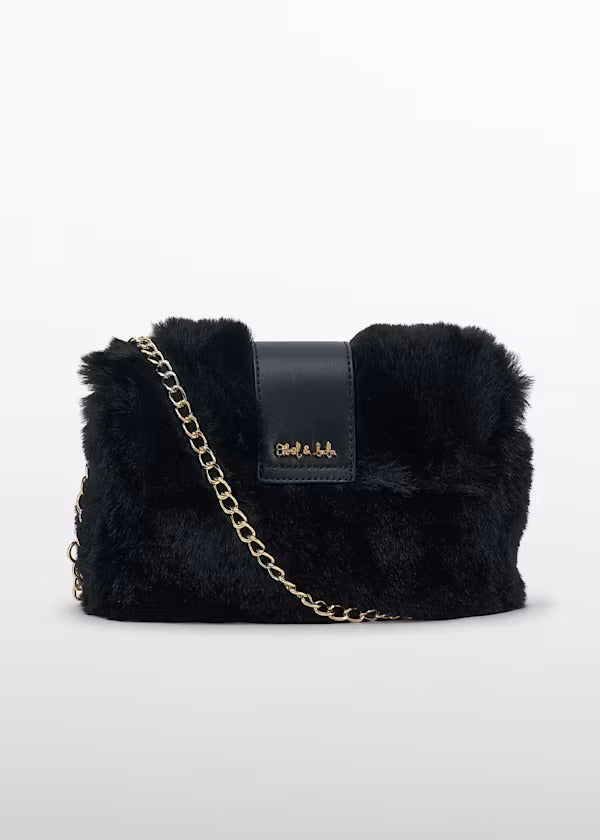 Abel & Lula Girls Faux Fur Handbag   5931-96   Black
