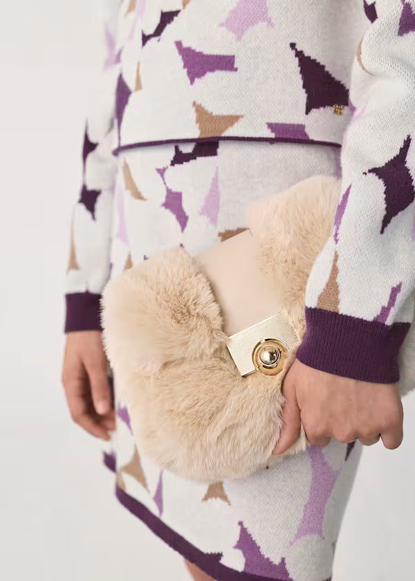 Abel & Lula Faux Fur Handbag   5931-94   Crema