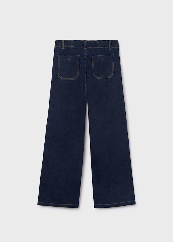 Mayoral Girls Wide Leg Denim Pant   7573-94    Superoscuro