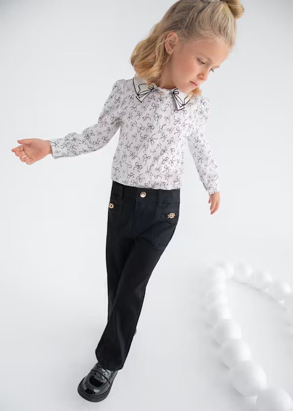 Abel & Lula Girls Flare Denim Trouser   5721-8   Black