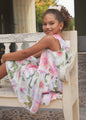 Abel & Lula Girls Floral Print Chiffon Dress  5051-2  Crudo *