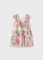 Abel & Lula Girls Floral Print Chiffon Dress  5051-2  Crudo *