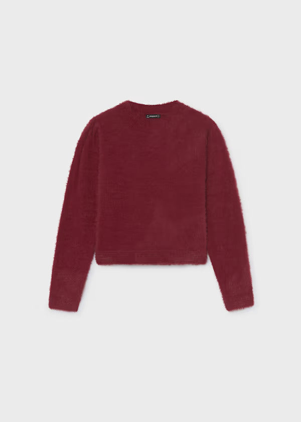 Mayoral Girls Long Sleeve Knit Sweater   7338-22   Granate