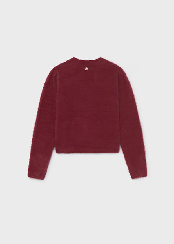 Mayoral Girls Long Sleeve Knit Sweater   7338-22   Granate