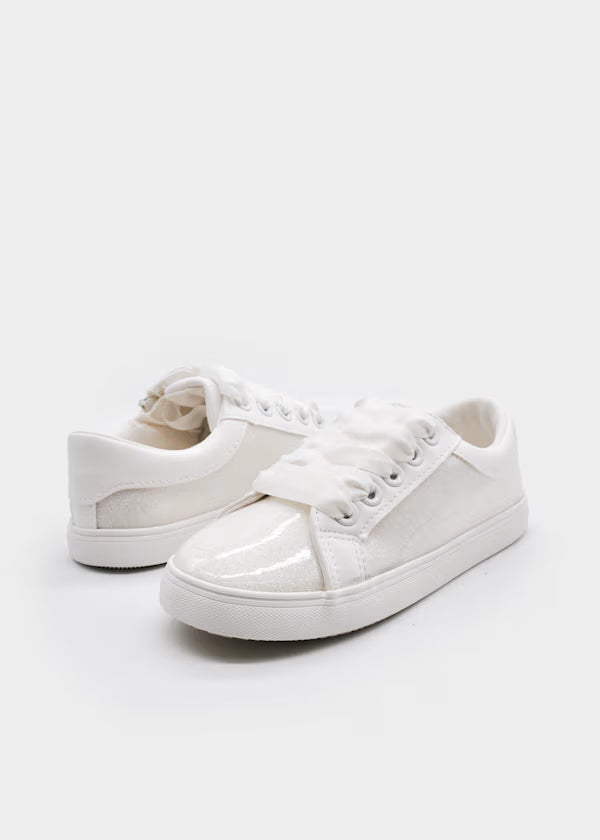 Mayoral Girls Glitter Sneakers   45723-91   Blanco