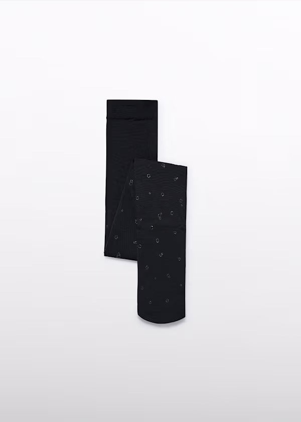 Abel & Lula Girls Glitter Tights  5947-23   Black