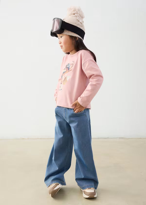 Mayoral Girls Stretch Knit Denim Pant   4501-75   Claro