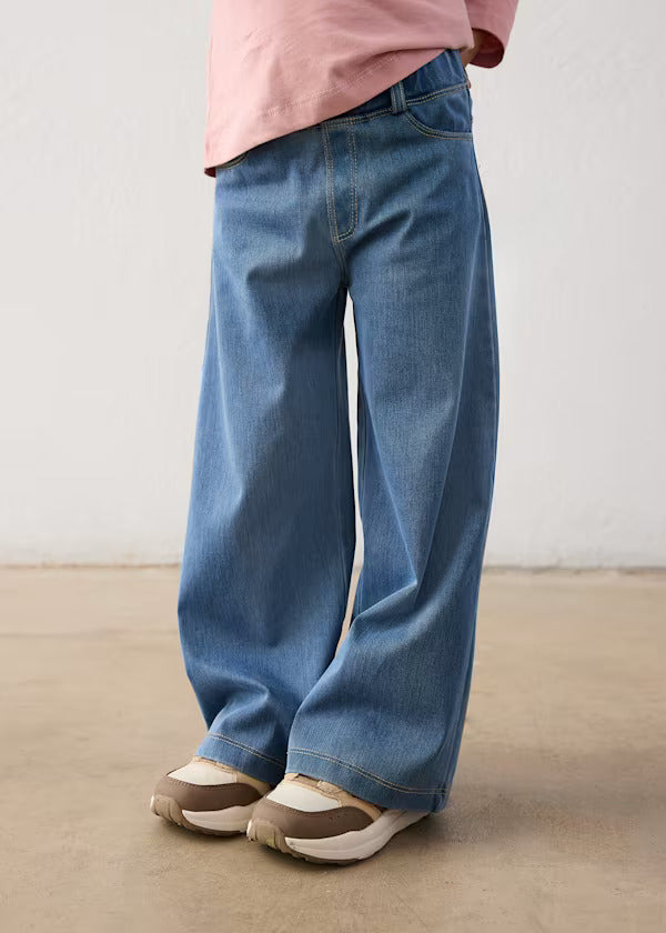 Mayoral Girls Stretch Knit Denim Pant   4501-75   Claro