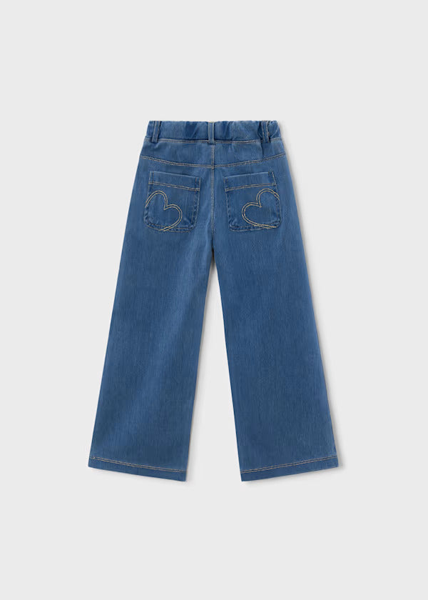 Mayoral Girls Stretch Knit Denim Pant   4501-75   Claro