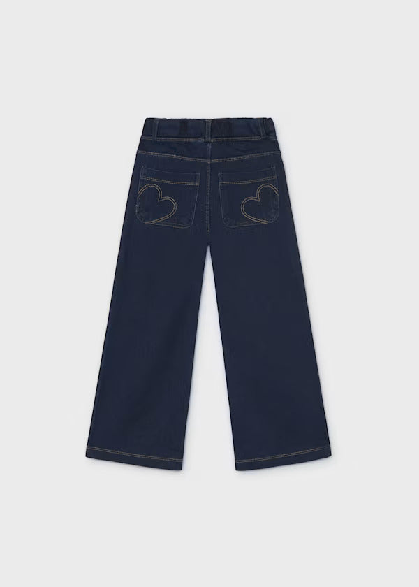 Mayoral Girls Stretch Knit Denim Pant   4501-76   Oscuro