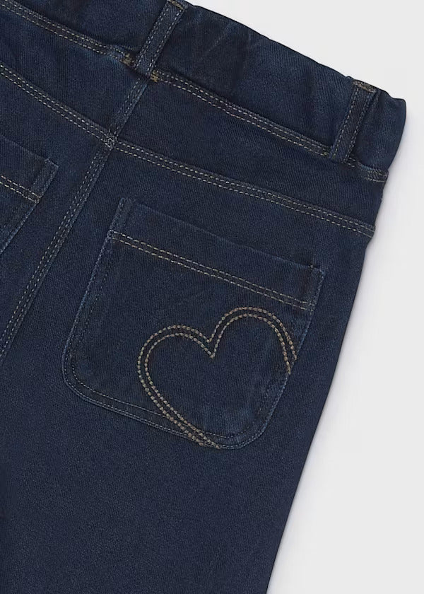 Mayoral Girls Stretch Knit Denim Pant   4501-76   Oscuro