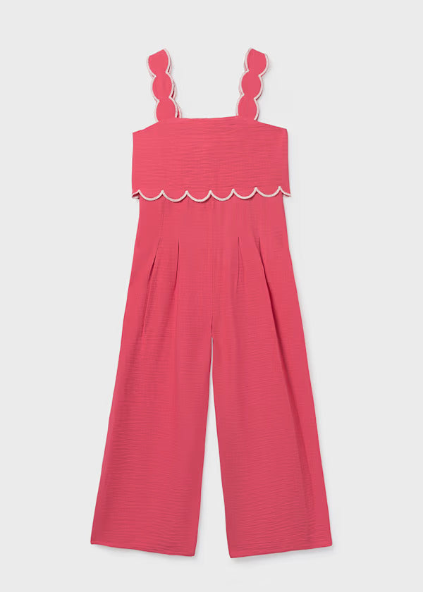 Mayoral Girls Fancy Jumpsuit   6872-78   Coral