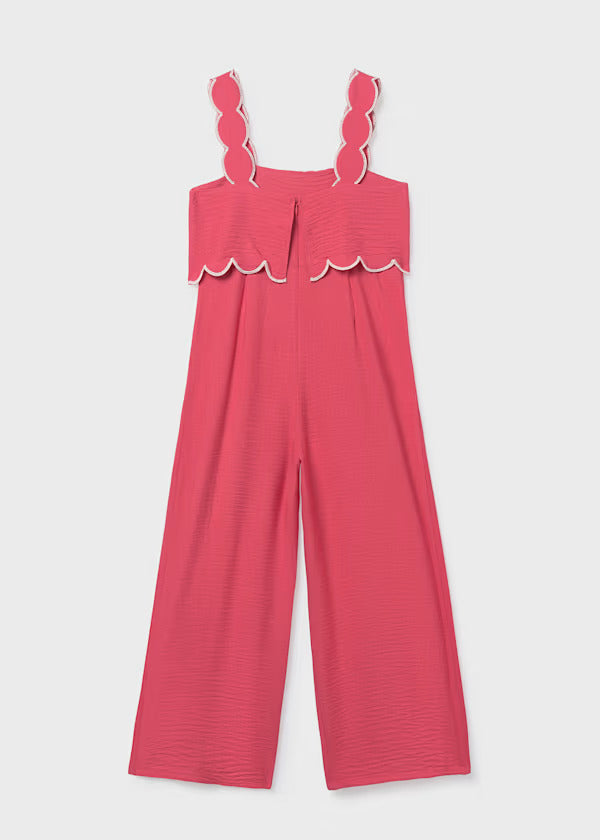 Mayoral Girls Fancy Jumpsuit   6872-78   Coral