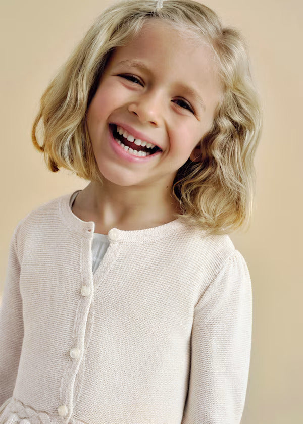 Mayoral Girls Cardigan   3374-83   Champagne