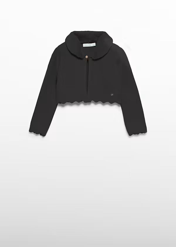 Abel & Lula Cardigan With Faux Fur Collar    5834-80   Black