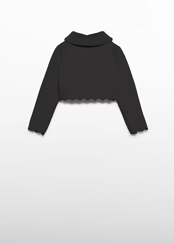 Abel & Lula Cardigan With Faux Fur Collar    5834-80   Black